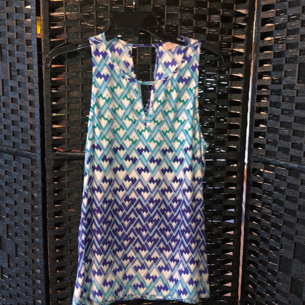 Nell Silk Print Sleeveless Blouse Size S Like New